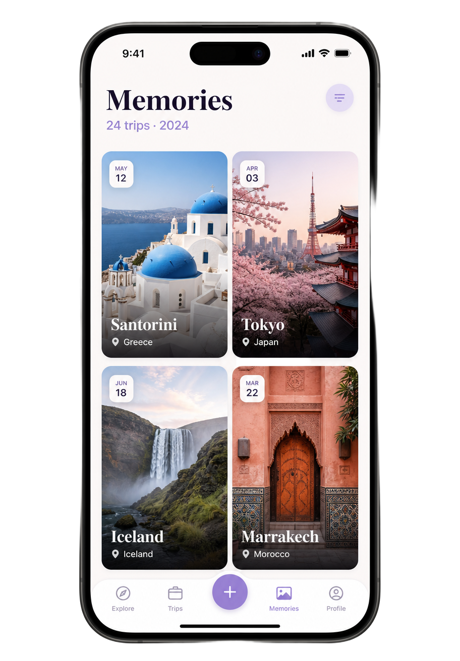 MERRE travel memories screen